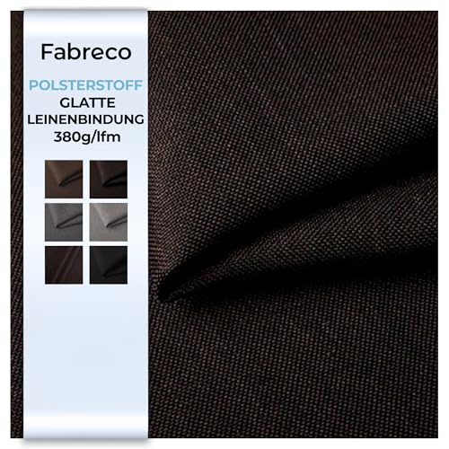 Fabreco - Polsterstoff Meterware SAWANA (500 x 148cm) | Stoff Meterware in Leinen-Optik | Strukturstoff Webstoff Möbelstoff | Robuster & pflegeleichter Stoffe für Sofa, Sessel & Deko (Dunkelbraun) von Fabreco