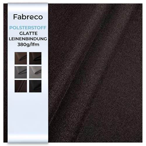 Fabreco - Polsterstoff Meterware SAWANA (500 x 148cm) | Stoff Meterware in Leinen-Optik | Strukturstoff Webstoff Möbelstoff | Robuster & pflegeleichter Stoffe für Sofa, Sessel & Deko (Mocca) von Fabreco