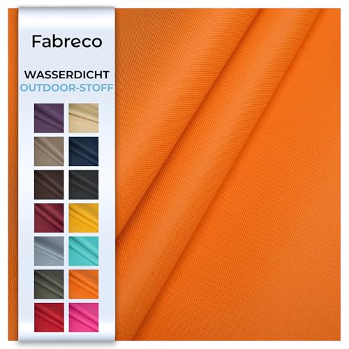 Fabreco – Wasserdichter Oxford 600D Polyester Stoff Meterware 100x150cm | Robuster Outdoor Stoff für Garten, Camping & Abdeckungen | Segeltuch & Markisenstoff | Markisenstoffe Meterware, Orange von Fabreco