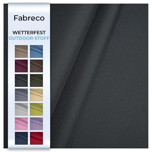 Fabreco – Wasserabweisender Oxford 250D Polyester Stoff Meterware 100x160cm | Vielseitiger Outdoorstoff für Gartenmöbel, Zelte & Sonnenschutz | Leicht, robust & pflegeleicht, Duneklgrau von Fabreco
