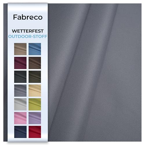 Fabreco – Wasserabweisender Oxford 250D Polyester Stoff Meterware 100x160cm | Vielseitiger Outdoorstoff für Gartenmöbel, Zelte & Sonnenschutz | Leicht, robust & pflegeleicht, Grau von Fabreco
