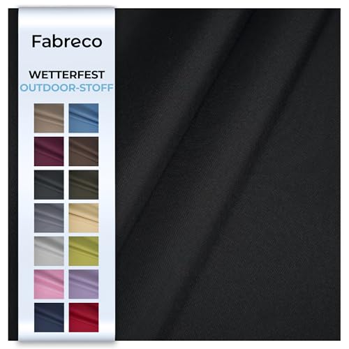 Fabreco – Wasserabweisender Oxford 250D Polyester Stoff Meterware 100x160cm | Vielseitiger Outdoorstoff für Gartenmöbel, Zelte & Sonnenschutz | Leicht, robust & pflegeleicht, Schwarz von Fabreco
