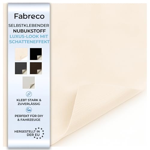 Fabreco – Selbstklebender Stoff - NUBUK 300 g/lfm | Dachhimmel Stoff Selbstklebend | Velourstoff Zum Kleben – 100 x 148 cm | Mikrofaser Samtstoff Selbstklebend für Auto, Möbel & DIY – Beige Fabreco – Selbstklebender Stoff - NUBUK 300 g/lfm | Dachhimmel Stoff Selbstklebend | Velourstoff Zum Kleben – 100 x 148 cm | Mikrofaser Samtstoff Selbstklebend für Auto, Möbel & DIY – Beige von Fabreco
