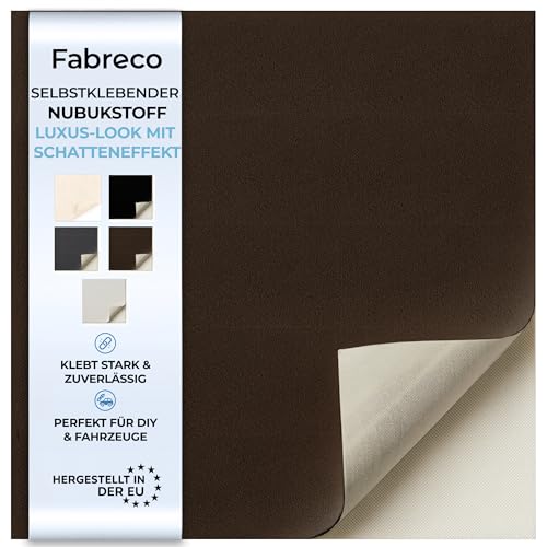 Fabreco – Selbstklebender Stoff - NUBUK 300 g/lfm | Dachhimmel Stoff Selbstklebend | Velourstoff Zum Kleben – 200 x 148 cm | Mikrofaser Samtstoff Selbstklebend für Auto, Möbel & DIY – Braun Fabreco – Selbstklebender Stoff - NUBUK 300 g/lfm | Dachhimmel Stoff Selbstklebend | Velourstoff Zum Kleben – 200 x 148 cm | Mikrofaser Samtstoff Selbstklebend für Auto, Möbel & DIY – Braun von Fabreco