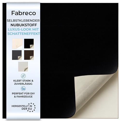Fabreco – Selbstklebender Stoff - NUBUK 300 g/lfm | Dachhimmel Stoff Selbstklebend | Velourstoff Zum Kleben – 200 x 148 cm | Mikrofaser Samtstoff Selbstklebend für Auto, Möbel & DIY – Schwarz Fabreco – Selbstklebender Stoff - NUBUK 300 g/lfm | Dachhimmel Stoff Selbstklebend | Velourstoff Zum Kleben – 200 x 148 cm | Mikrofaser Samtstoff Selbstklebend für Auto, Möbel & DIY – Schwarz von Fabreco