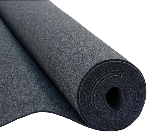 Fabreco Soft Filz Meterware 3mm Dicke (5 M x 150 cm) | Weicher Filzstoff Meterware | Filz zum Basteln, Dekoration & DIY | Bastelfilz 3mm für Polster, Tischläufer, Filzmatte & Filzunterlage (Graphit) von Fabreco
