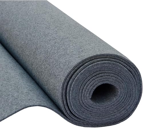 Fabreco Soft Filz Meterware 3mm Dicke (5 M x 150 cm) | Weicher Filzstoff Meterware | Filz zum Basteln, Dekoration & DIY | Bastelfilz 3mm für Polster, Tischläufer, Filzmatte & Filzunterlage (Grau) von Fabreco