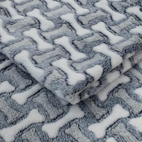 Fabreco TAREVA Doppelseitiger Strickstoff, Polar, Fleecestoff, Micro-Fleece für: Babydecken, Dekorationen, Kissen, Haustierbetten, Meterware - breite 160cm (Knochen) - 02 von Fabreco