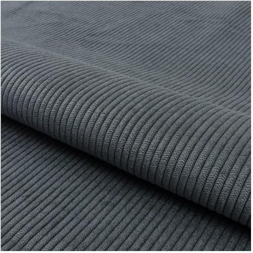 Fabreco CORDSTOFF Meterware TORANOS (300 cm x 142 cm) – Gewicht 330 g/m2 – Feincord Stoff Meterware für Sofa & Stühle – Polsterstoff für Möbelstoff – Möbelstoffe, Dekostoff & Stoffe DIY (Dunkelgrau) von Fabreco