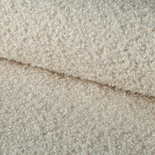 Fabreco ZENDAUR Polsterstoff – Weicher, eleganter Bezugsstoff mit subtiler Struktur, Dekostoff Meterware, 142 cm breit, strapazierfähiger Möbelstoff für Wohnzimmer, Gewicht 400g/m² - Creme von Fabreco