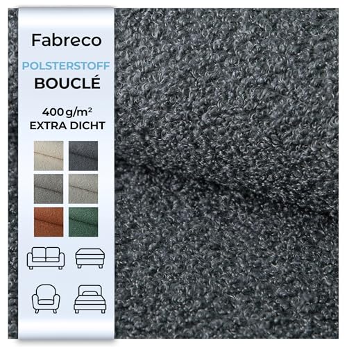 Fabreco - Polsterstoff Meterware ZENDAUR (100x142cm) – Bezugsstoff & Polsterstoff Möbelstoff Meterware: Bouclé Stoff - Plüschstoff für Sitzbank, Stühle, Sofastoffe & DIY - Robust & Weich (Dunkelgrau) Fabreco - Polsterstoff Meterware ZENDAUR (100x142cm) – Bezugsstoff & Polsterstoff Möbelstoff Meterware: Bouclé Stoff - Plüschstoff für Sitzbank, Stühle, Sofastoffe & DIY - Robust & Weich (Dunkelgrau) von Fabreco