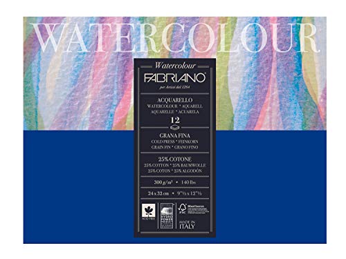 Fabriano Aquarellblock, Baumwolle, weiß, 24 x 32 x 0.5 cm Fabriano Aquarellblock, Baumwolle, weiß, 24 x 32 x 0.5 cm von Fabriano