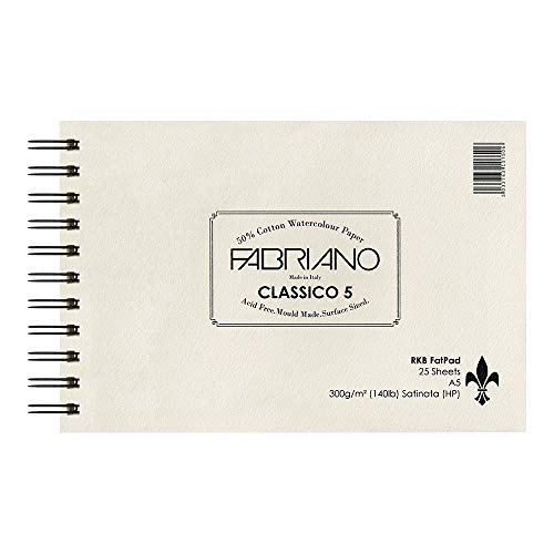 Fabriano Classico 5 Fat Pad A5 - Draht gebunden an der kurzen Seite - 25 s Fabriano Classico 5 Fat Pad A5 - Draht gebunden an der kurzen Seite - 25 s von Fabriano