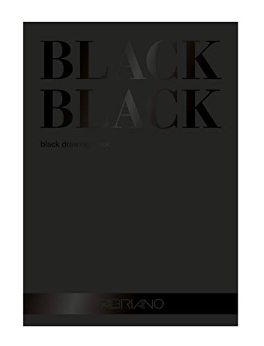 Fabriano Honsell 19100391 - Fabriano Black Black Block, tiefschwarzes Papier mit matter, unbeschichteter Oberfläche, 300 g/m², 24 x 32 cm, 20 Blatt, ideal für Pastelle, Farbstifte und Marker von Fabriano