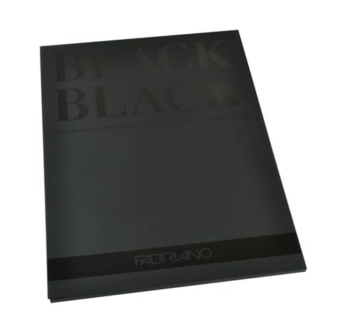 Fabriano Honsell 19100391 - Fabriano Black Black Block, tiefschwarzes Papier mit matter, unbeschichteter Oberfläche, 300 g/m², 24 x 32 cm, 20 Blatt, ideal für Pastelle, Farbstifte und Marker von Fabriano