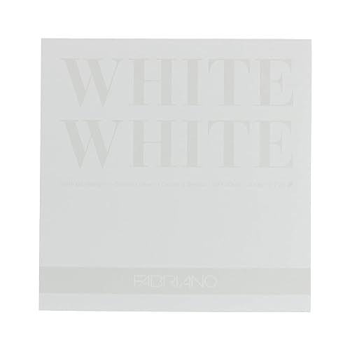 Honsell 19100417 - Fabriano White White Block, strahlend weißes Papier mit matter, unbeschichteter Oberfläche, 300 g/m², 20 x 20 cm, 20 Blatt, ideal für Pastelle, Farbstifte und Marker von Fabriano