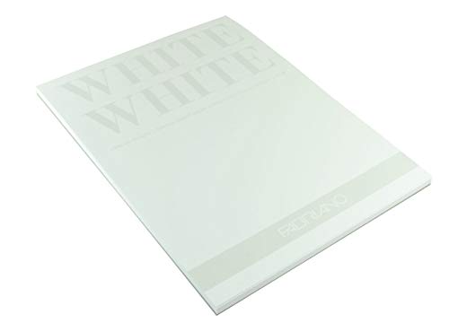 Honsell 19100419 - Fabriano White White Block, strahlend weißes Papier mit matter, unbeschichteter Oberfläche, 300 g/m², 24 x 32 cm, 20 Blatt, ideal für Pastelle, Farbstifte und Marker von Fabriano