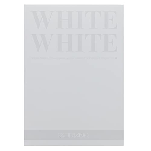 Honsell 19100420 - Fabriano White White Block, strahlend weißes Papier mit matter, unbeschichteter Oberfläche, 300 g/m², DIN A3, 20 Blatt, ideal für Pastelle, Farbstifte und Marker von Fabriano
