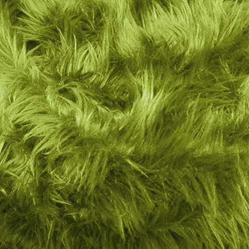 Kunstfell, Langflor, luxuriös, zottelig, quadratisch, zum Nähen, für Cosplay, Kostüme, Dekorationen, Verkauf pro Stück (Olivgrün, 71,1 x 71,1 cm) von Fabric Empire