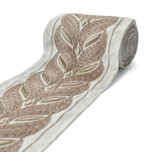 Fabric Mart Direct Geflochtene, luxuriöse bestickte Bordüre im Chevron-Stil, Meterware, florale Stickerei für Vorhänge, luxuriöse Polsterspitze für Tischdecken, 127 mm, Vorhangbesatz zum Selbermachen Fabric Mart Direct Geflochtene, luxuriöse bestickte Bordüre im Chevron-Stil, Meterware, florale Stickerei für Vorhänge, luxuriöse Polsterspitze für Tischdecken, 127 mm, Vorhangbesatz zum Selbermachen von Fabric Mart Direct