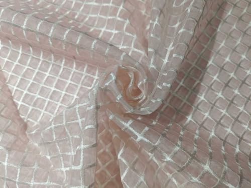 100 % Seiden-Organza-Stickerei, kariert, halbtransparent, 111,8 cm breit, erhältlich in drei Farben, Babyrosa 100 % Seiden-Organza-Stickerei, kariert, halbtransparent, 111,8 cm breit, erhältlich in drei Farben, Babyrosa von FabricFactory