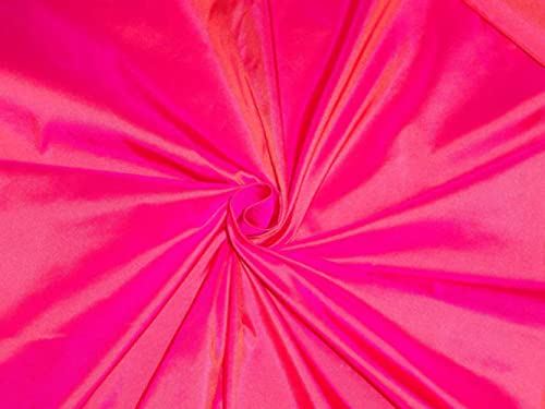 100 % reine Seide, Taftstoff, Pink X Orange, 137,2 cm breit, Seide von FabricFactory