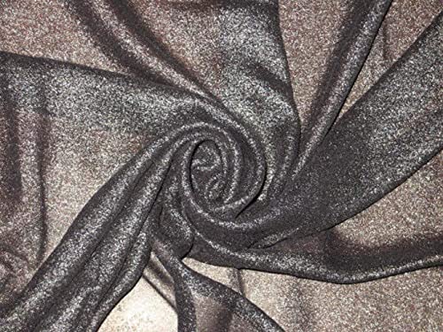 Glitzer Chiffon Stoff schwarz mit Schimmer von FabricFactory