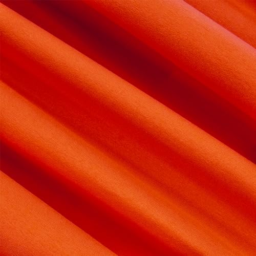 FabricLA Baumwoll-Spandex-Jersey-Stoff – 284 g, 4-Wege-Stretch, 152,4 cm breit von The Yard – Röcke, Oberteile, T-Shirts – DK Orange – 91 cm von FabricLA