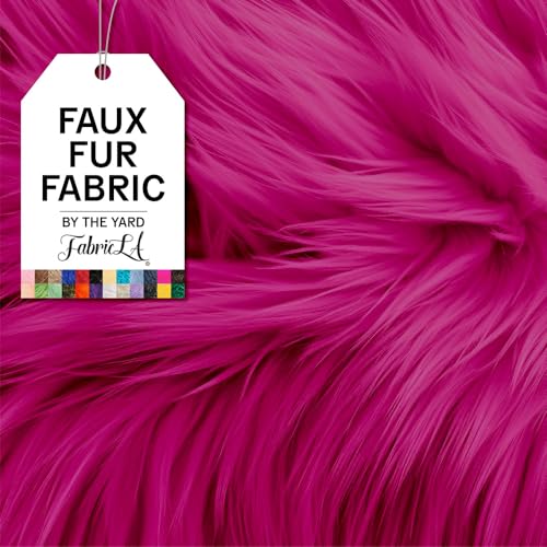 FabricLA The Yard Shaggy-Kunstfell-Stoff, 90 x 150 cm, Florlänge 6,3 cm, Kunstpelzstoff zum Nähen von Bekleidung, Teppichen, Kissen, Fuchsia, 91,4 cm FabricLA The Yard Shaggy-Kunstfell-Stoff, 90 x 150 cm, Florlänge 6,3 cm, Kunstpelzstoff zum Nähen von Bekleidung, Teppichen, Kissen, Fuchsia, 91,4 cm von FabricLA