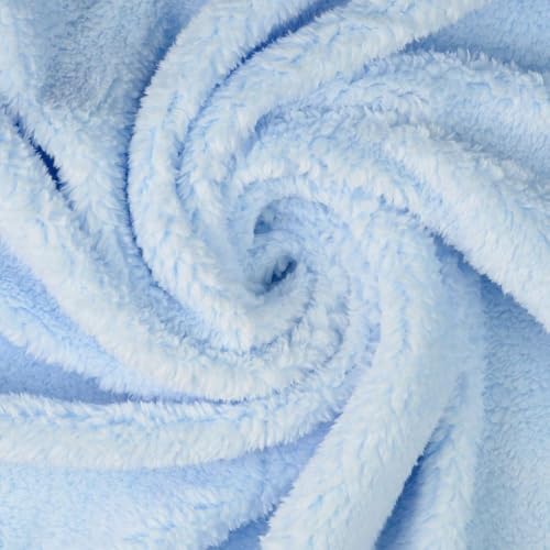 FABRICS-CITY BABYBLAU PLÜSCH FELL STOFF LOCKE KUNSTFELL PLÜSCHSTOFF STOFFE, 2881(Babyblau) von Fabrics-City