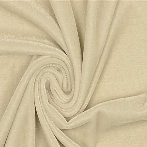 Fabrics-City Creme HOCHWERTIG BI-Stretch SAMT Stoff SAMTSTOFF Stoffe, 4278 von Fabrics-City