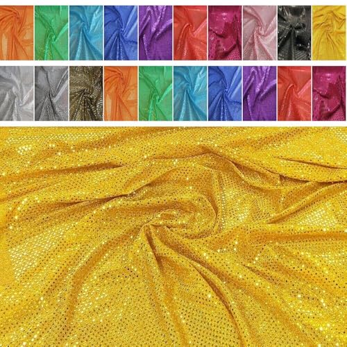 FABRICS-CITY GOLD/GOLD EXKLUSIVE KLEINE PAILLETTEN STOFF 3MM STOFFE, 5109 von Fabrics-City
