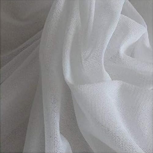 FABRICS-CITY OEKO-TEX HOCHELASTISCH POWER LYCRA MESH BADEANZUG STOFF SUPERFEIN 4-WEGE-STRETCH NETZSTOFF (WEIß, 100X150CM), 2693 von Fabrics-City