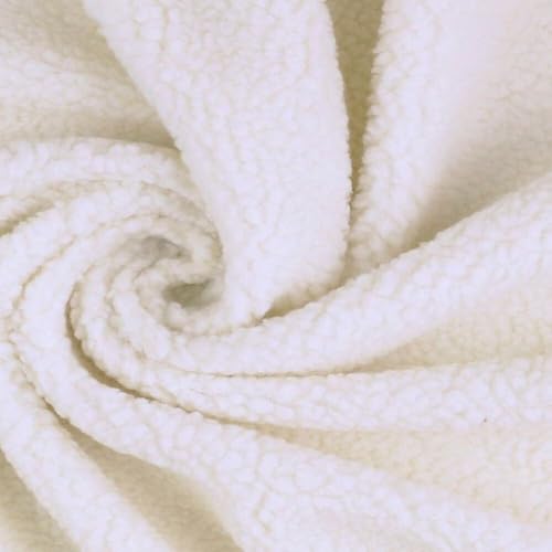 FABRICS-CITY REINWEIß PLÜSCH FELL STOFF LOCKE KUNSTFELL PLÜSCHSTOFF STOFFE, 2552(reinweiß) von Fabrics-City