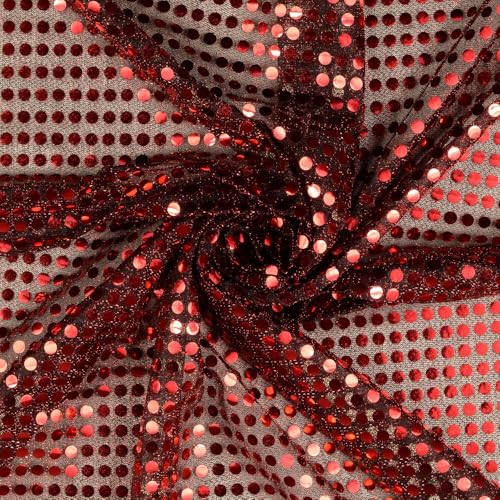 FABRICS-CITY ROT/SCHWARZ EXKLUSIVE PAILLETTEN STOFF 6MM STOFFE, 2428 von Fabrics-City