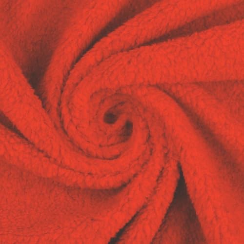 FABRICS-CITY ROT PLÜSCH FELL STOFF LOCKE KUNSTFELL PLÜSCHSTOFF STOFFE, 2554(rot) von Fabrics-City