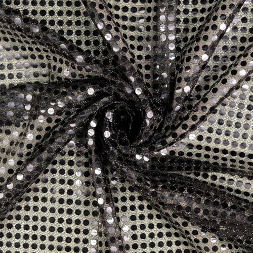 FABRICS-CITY SCHWARZ EXKLUSIVE PAILLETTEN STOFF 6MM STOFFE, 2438 von Fabrics-City
