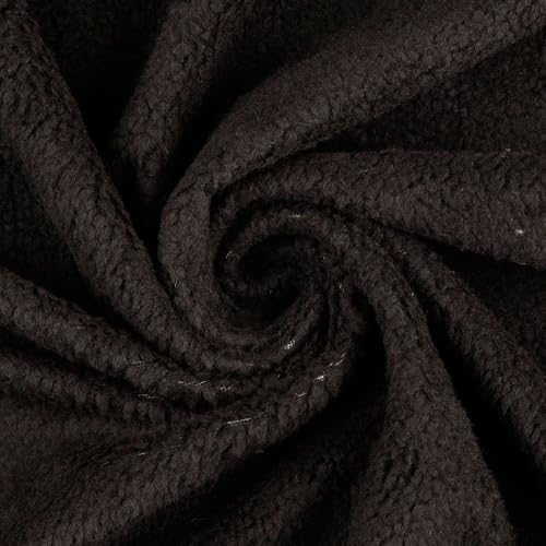 FABRICS-CITY SCHWARZ PLÜSCH FELL STOFF LOCKE KUNSTFELL PLÜSCHSTOFF STOFFE, 2715(schwarz) von Fabrics-City