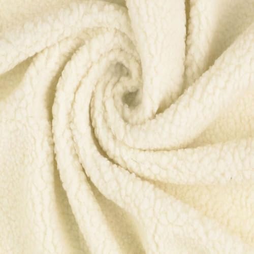 FABRICS-CITY WOLLWEIß PLÜSCH FELL STOFF LOCKE KUNSTFELL PLÜSCHSTOFF STOFFE, 2553(wollweiß) von Fabrics-City
