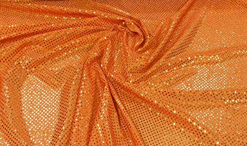 Fabrics-City Exklusive KLEINE Pailletten Stoff 3MM Stoffe, 2595 (Orange) von Fabrics-City