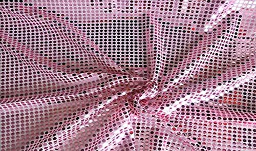 Fabrics-City HOCHWERTIG PAILETTEN STOFF PAILLETTENSTOFF 6MM STOFFE (BABYROSA) von Fabrics-City