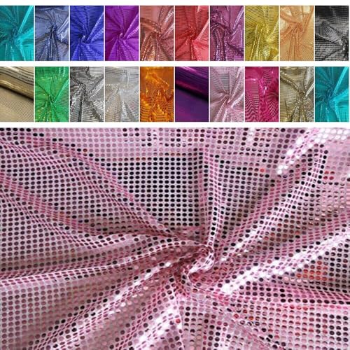 Fabrics-City ROSA HOCHWERTIG Pailetten Stoff PAILLETTENSTOFF 6MM Stoffe, 2589 von Fabrics-City