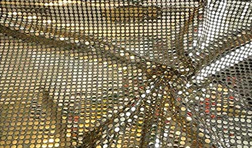 Fabrics-City HOCHWERTIG Pailetten Stoff PAILLETTENSTOFF 6MM Stoffe (Gold/SCHWARZ) von Fabrics-City