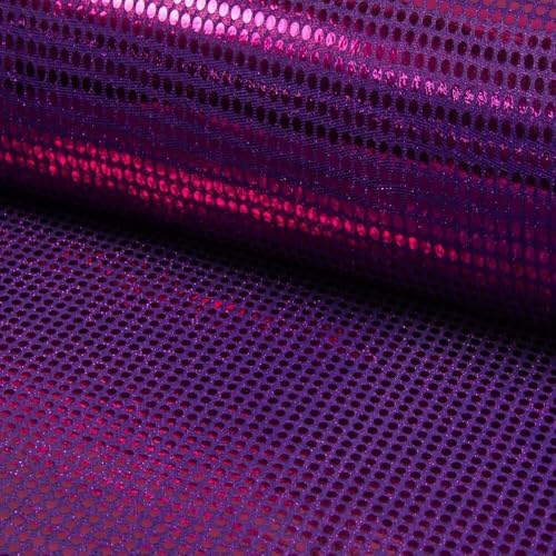 Fabrics-City HOCHWERTIG Pailetten Stoff PAILLETTENSTOFF 6MM Stoffe (LILA/PINK) von Fabrics-City