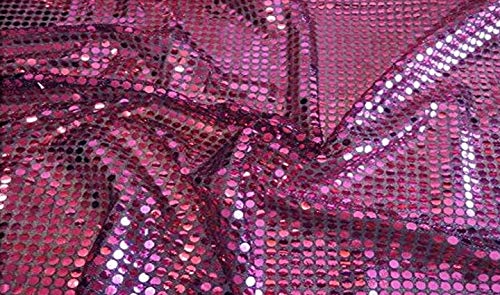 Fabrics-City HOCHWERTIG PAILETTEN STOFF PAILLETTENSTOFF 6MM STOFFE (PINK/SCHWARZ) von Fabrics-City