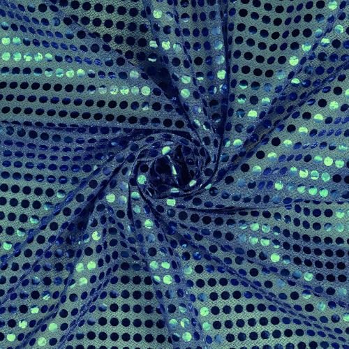 Fabrics-City ROYALBLAU/SCHWARZ HOCHWERTIG PAILETTEN STOFF PAILLETTENSTOFF 6MM STOFFE, 2432 von Fabrics-City