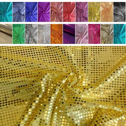 Fabrics-City GOLD/GOLD HOCHWERTIG PAILETTEN STOFF PAILLETTENSTOFF 6MM STOFFE, 2430 von Fabrics-City