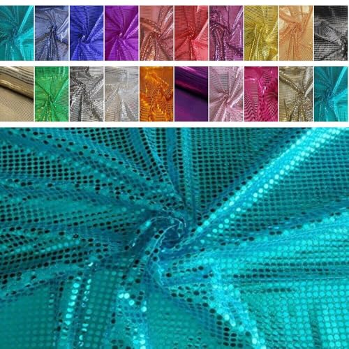 Fabrics-City TÜRKIS HOCHWERTIG Pailetten Stoff PAILLETTENSTOFF 6MM Stoffe, 2434 von Fabrics-City