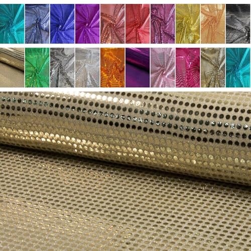 Fabrics-City Gold/WEIß HOCHWERTIG Pailetten Stoff PAILLETTENSTOFF 6MM Stoffe, 4527 von Fabrics-City