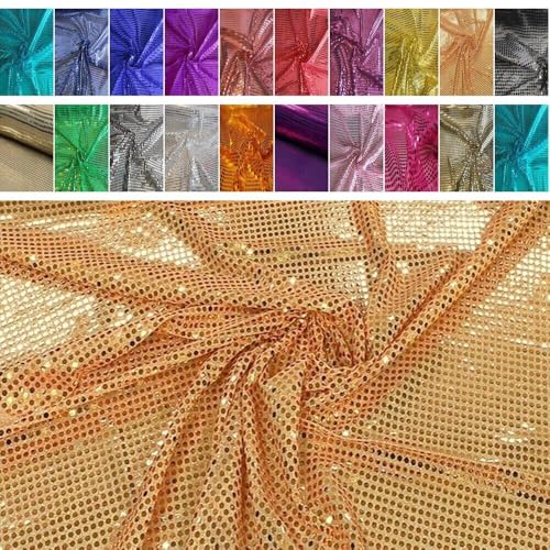 Fabrics-City PASTELL-ORANGEROST HOCHWERTIG PAILETTEN STOFF PAILLETTENSTOFF 6MM STOFFE, 5111 von Fabrics-City
